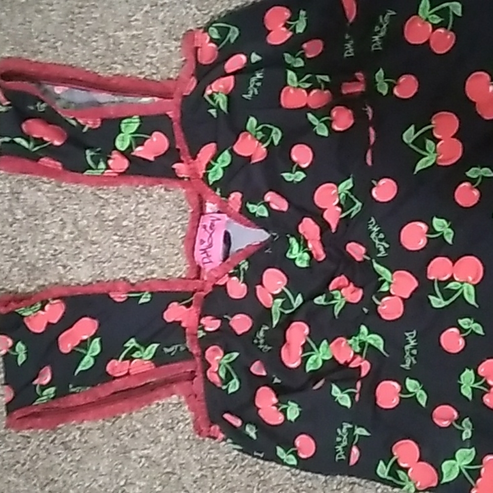 Pinup Girl Clothing PUG cherry lace tank top Demi Loon